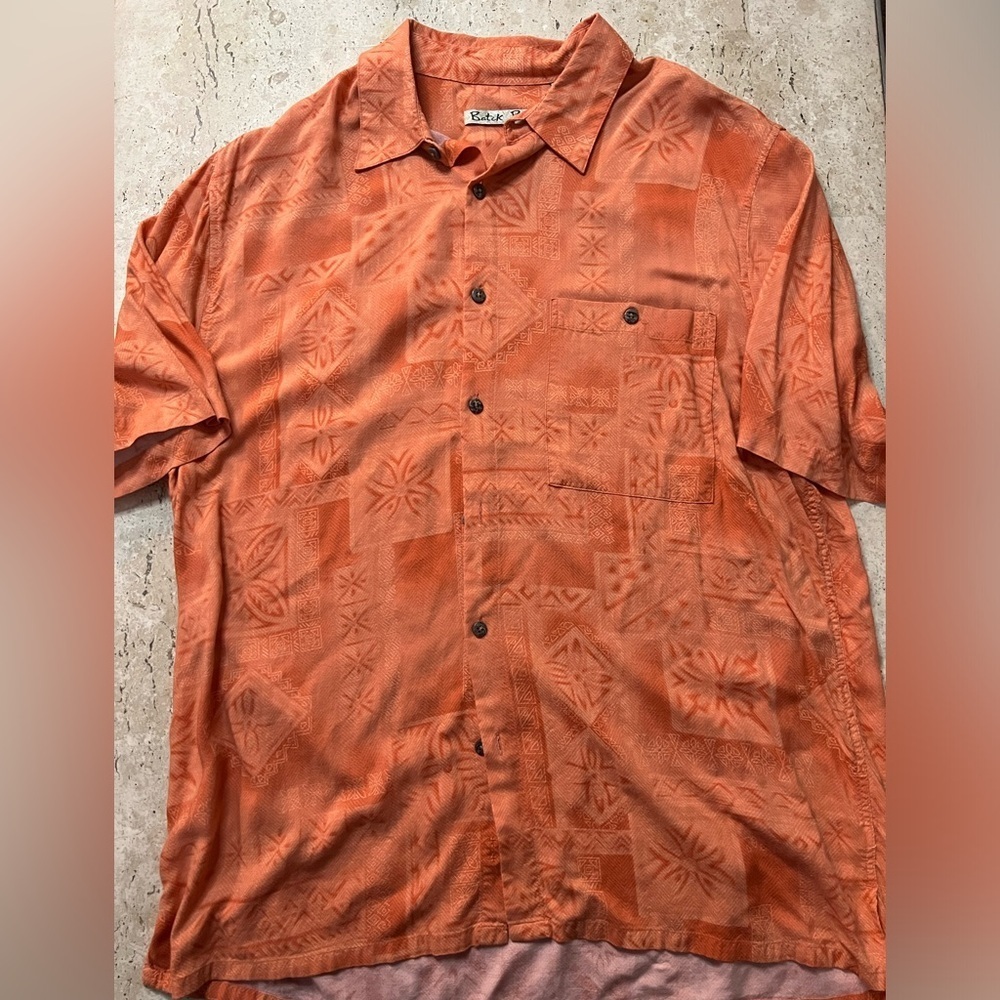 Batik Bay Light Orange Hawaiian Shirt Size Large
